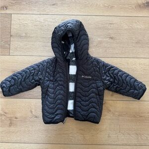 Columbia Black Quilted Reversible Hooded Jacket 2T